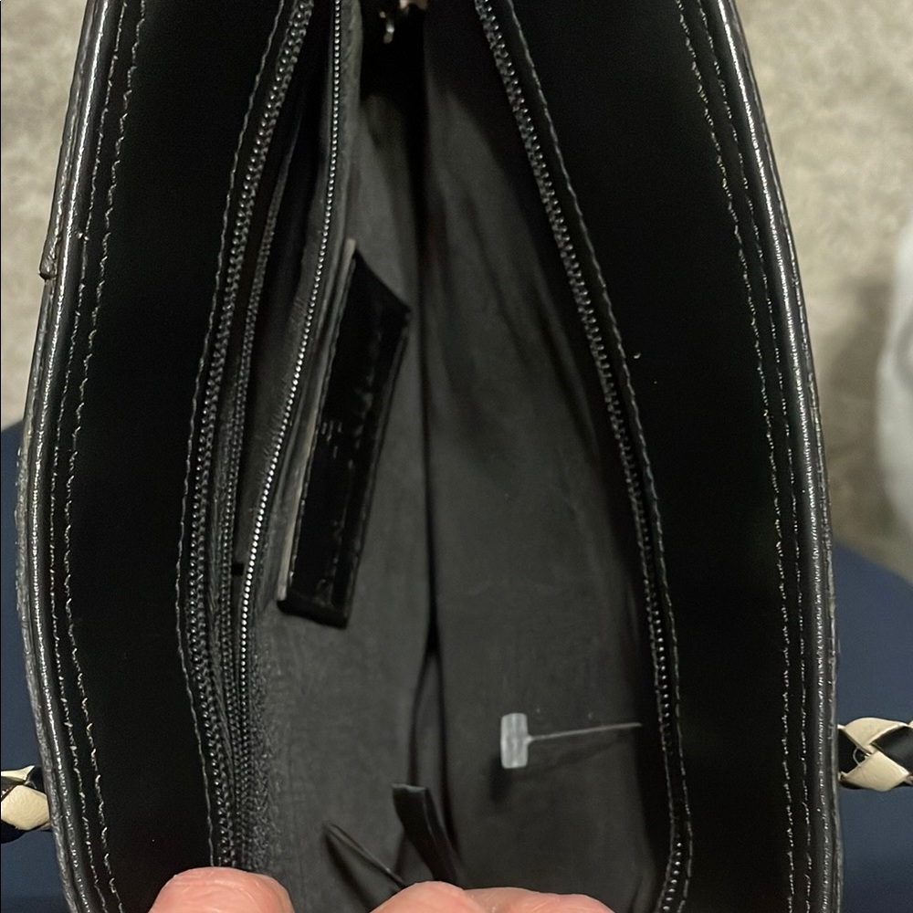 Aigner Black and Tan Small Tote Bag - Picture 6 of 8
